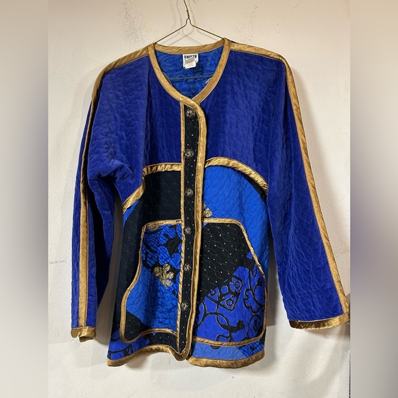 VTG Jeanne Marc Multicolor Patchwork Applique Quilted Jacket Sz. 8/10 (S)** - Picture 1 of 10